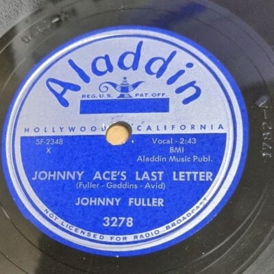 Johnny Fuller 78 RPM Single Aladdin 10'' Black Shellac Near Mint (NM)