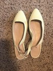 Brand new J crew pointed toe bright kiwi striped fabric slingback made in Italy — photo 3