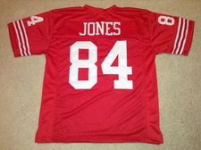 UNSIGNED CUSTOM Sewn Stitched Brent Jones Red Jersey - M, L, XL, 2XL