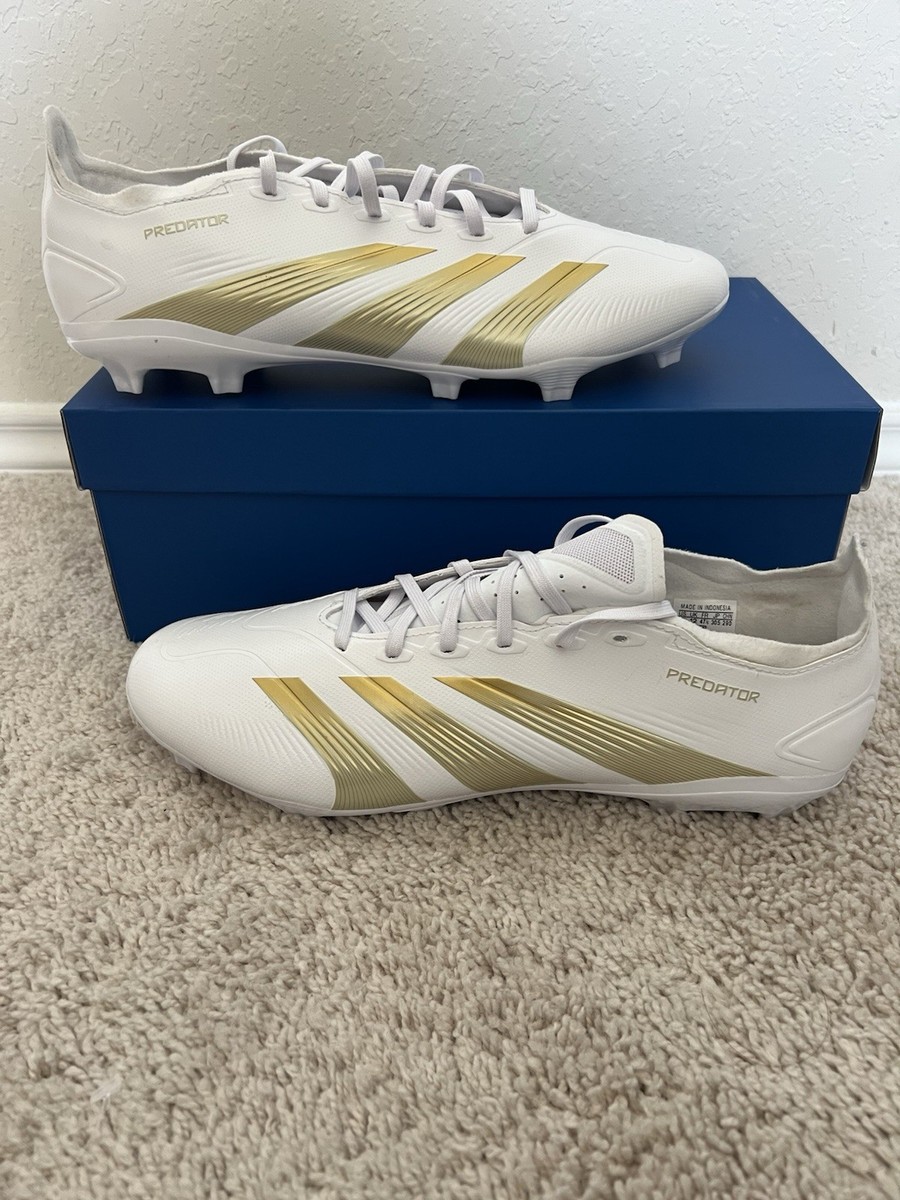 Adidas Predator League FG White Gold Soccer Football Cleats Mens
