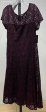SLNY SL Fashions New York Women's Size 16 Fig Sequin Lace Midi Dress NWT