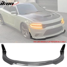 Fits 15-23 Charger SRT V4 B Style ABS Front Bumper Lip Carbon Fiber Print 5PCS