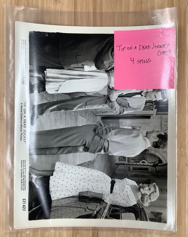 4 Tip on a Dead Jockey (1957) original movie still lot Robert Taylor / Jack Lord