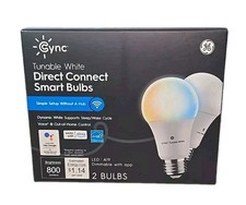 GE CYNC Tunable White Direct Connect Smart Bulbs 2-Pack 800 Lumens Dimmable App