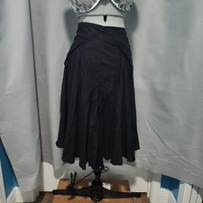 Angie Whimsygoth Fairy Black Cotton Midi Skirt Crinoline, A Line, Size Large