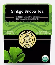 Buddha Teas Organic Ginkgo Biloba Tea - Kosher - Organic - Caffeine Free 18 bags