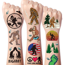 Bigfoot Temporary Tattoos - 160 Jungle Temporary Tattoos Stickers Sasquatch The