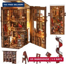 MiniCity Book Nook Kit, DIY Miniature Dollhouse Booknook Kit, 3D Wooden Puzzle B