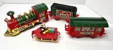 Vintage Disney Mickey Mouse Express Holiday Christmas Train Set Light Sounds