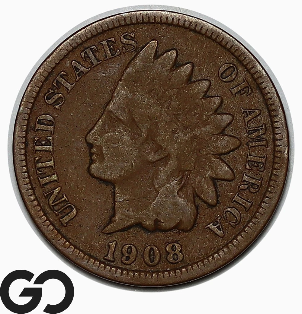 San Francisco 1908 Year Indian Head Small Cents (1859-1909) for