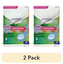  2 pack Smokers Antibacterial Dental Appliance Cleanser Tablets, 90 Ct