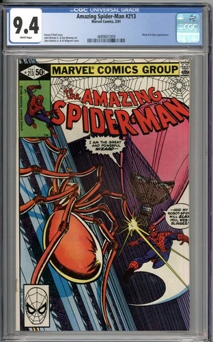 Amazing Spider-Man #213 CGC 9.4 NM Wizard & Llyra Appearance WHITE PAGES