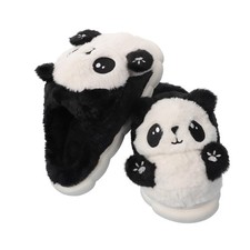 Ladies Cartoon Cute Panda Fuzzy House Slippers Faux Fur Winter Warm Indoor...