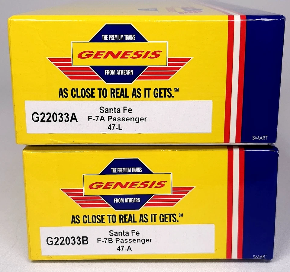 Athearn Genesis G22033 HO Santa Fe F7A F7B Passenger Locomotive Train Set 7A 47L - Image 2 of 4