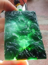 Video Certified Green Natural A Jade jadeite Pendant 9 Dragon 121771 VS