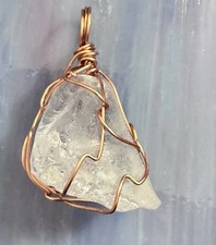 Pendant Handmade Necklace Colorful Beach Sea Glass Wire Wrapped 3035 P