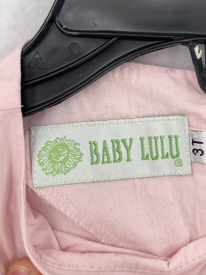 Baby LuLu Dress Toddler Size 3T Color Pink Floral Overlay Button Back SS Casual - Image 3 of 3