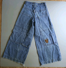 Jnco Men's Blue Wide-Leg Relaxed Fit Light Wash Denim Jeans 5-Pocket