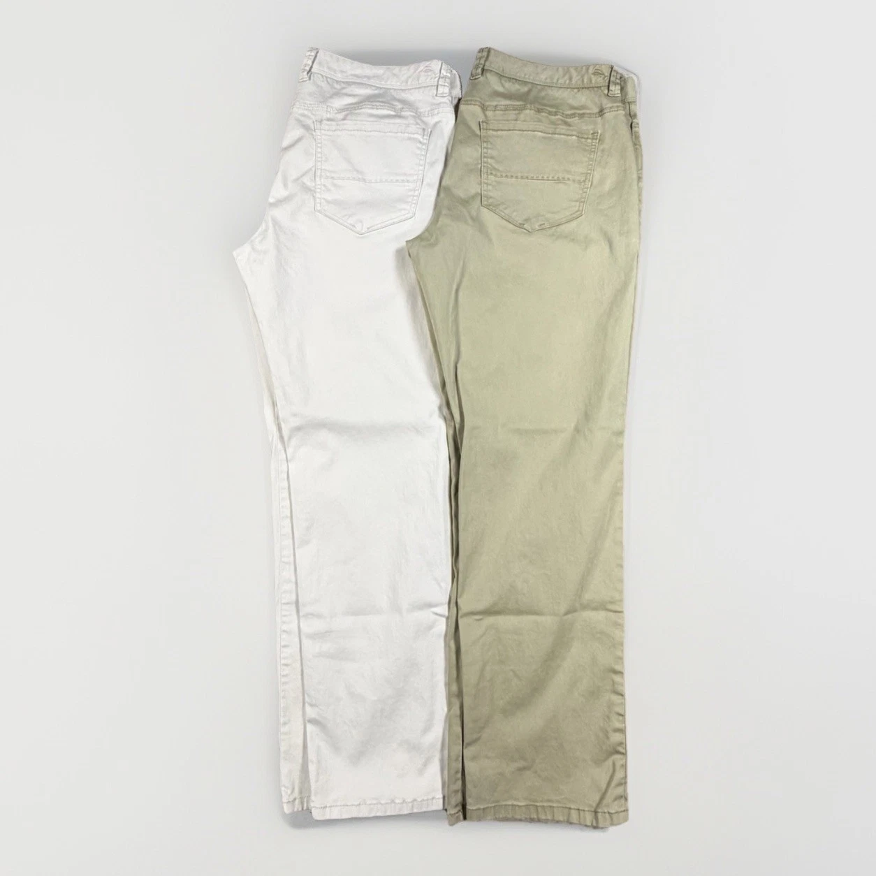 Lot of 2 Tommy Bahama Boracay Men's 36x30 Stretch Chino Pants Ivory & Beige