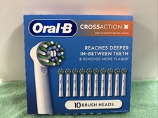 NEW Oral-B CrossAction X Replacement Brush Heads 10 Ct - SEALED