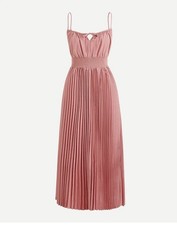 J Crew Smocked Waist Pleated Midi Dress Cottage Milk Maid Feminine Size 00