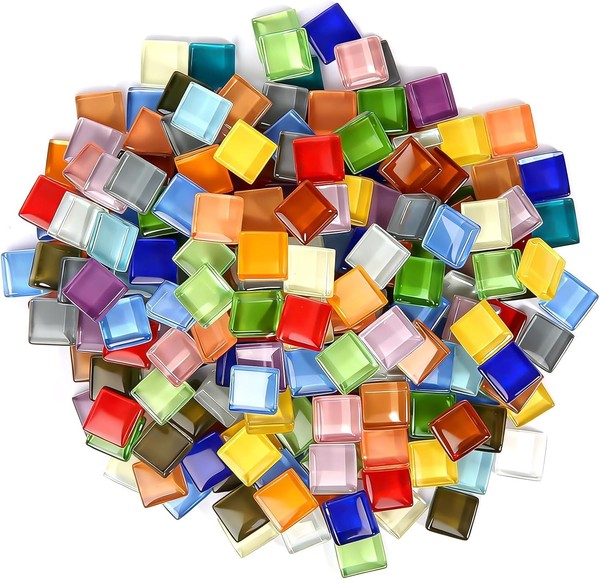 Quadratische Mosaiksteine 500G Mini Mosaik Steine Bunt Mosaiksteine Zum Basteln-image