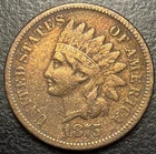 1875 Indian Head Cent Penny IHC 1c BETTER DATE VF Full LIBERTY US Type Set Coin
