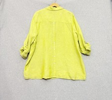 Tahari Womens Tunic Top 2X 100 Linen Back Button Lagenlook Beach Coastal Travel