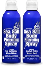H2Ocean Sea Salt Body Piercing Spray - Saline for Piercings &... 