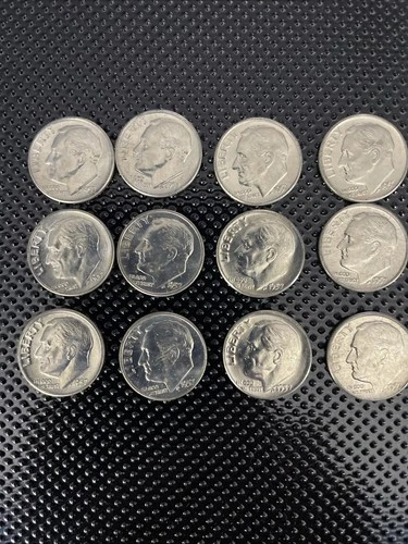 (12) 1957 D Roosevelt Dimes BU Uncirculated-lot of 12