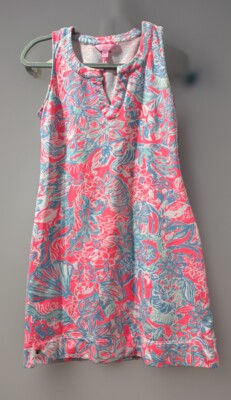 Lilly Pulitzer Sz XXS Estrada Pink Sun Ray Summer Siren French Terry Shift Dress