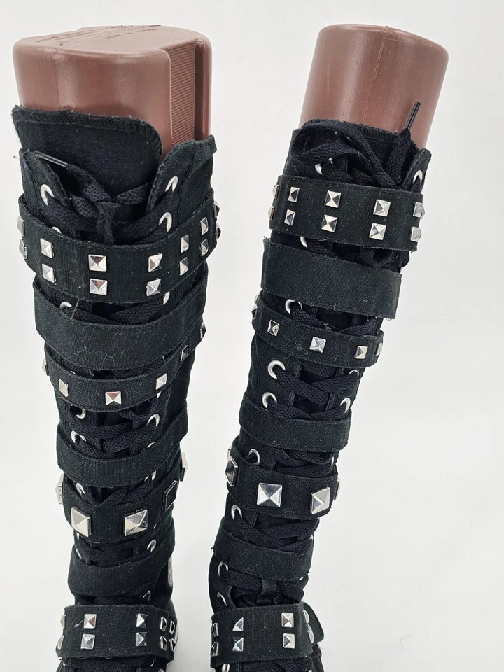Converse Chuck Taylor Star Black Studded Knee High XXHi Lace Up Boots RARE SZ 7 - Image 4 of 4