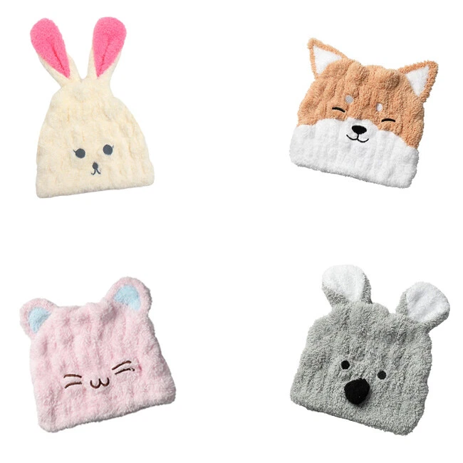 MORINO Microfiber Hair Quick Drying Towel Wrap Animal Drying Hat Kids Boys Girls