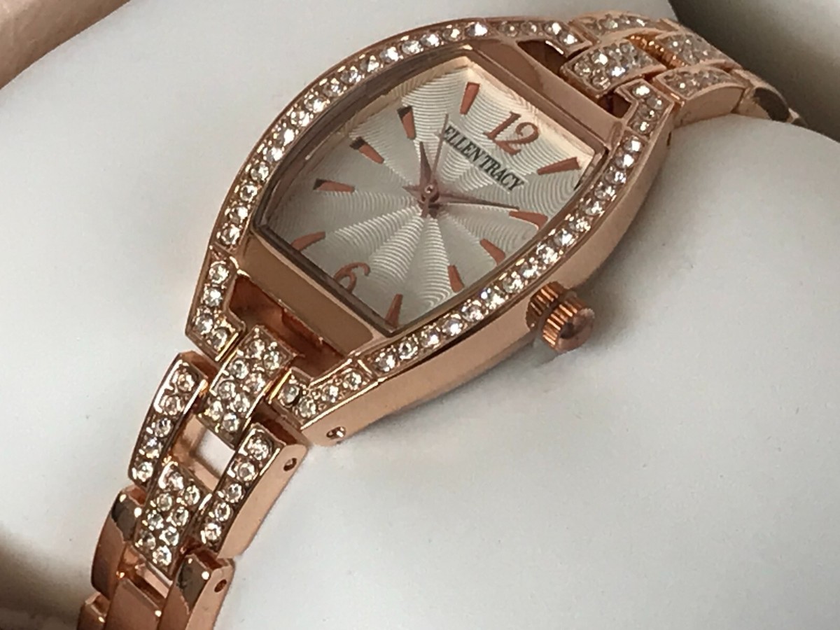 ELLEN TRACY • Duotone Silver Rose Gold Watch Includes Box Ready To Wear Ellen Tracy Rose Gold Mesh 34mm Women main image 4