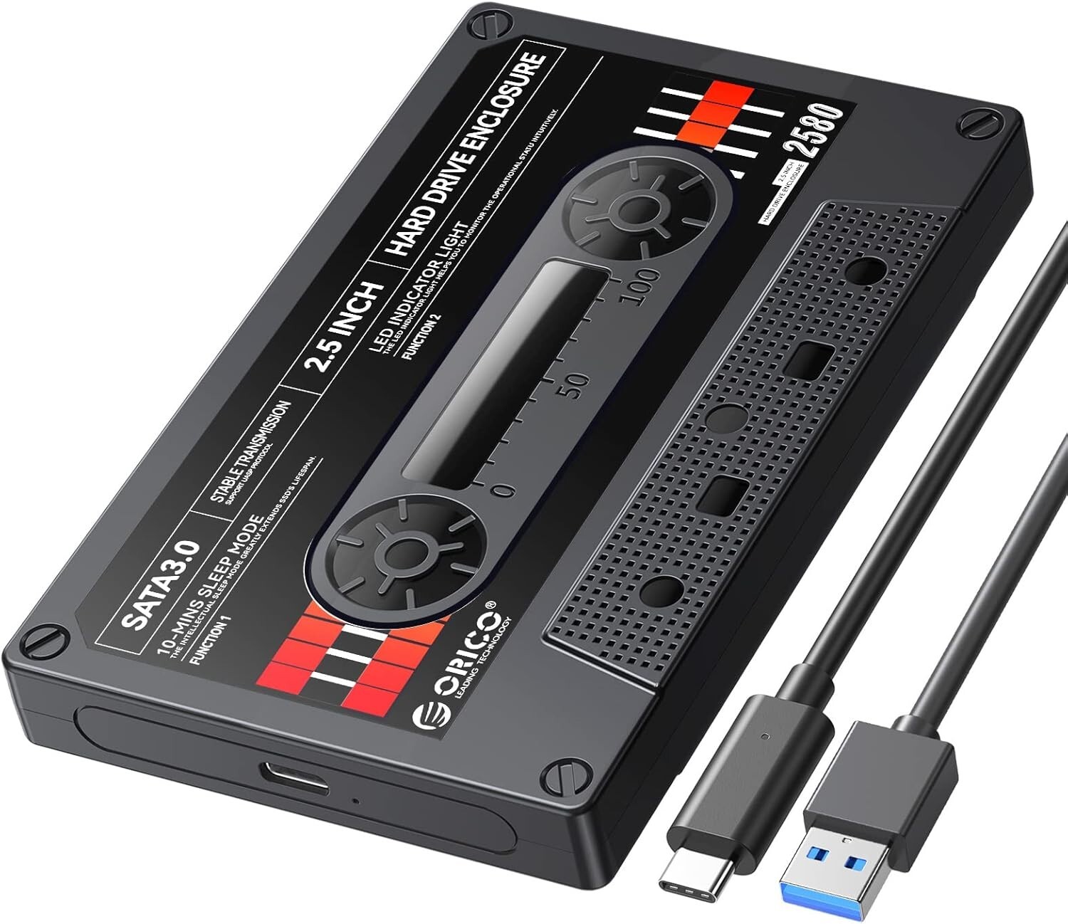 2.5Inch Hard Drive Enclosure USB C to SATA III External Case Max 6TB for Samsung