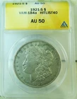 1921 S Morgan dollar ANACS AU50 *VAM 1b4a HitList40* EP