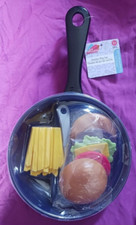 Children Pretend To Play Kids 3 Kitchen Toy Sets Plastic Frying Pan 9 pcs black