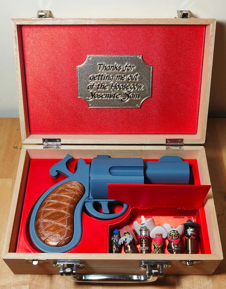 Custom stampa 3d pistola + proiettili + valigia in legno di Roger Rabbit Film - Immagine 2 di 4