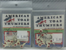 Skipper's Jigs American Toad Thumpers 1/16oz red eye jig heads #2 hook 2 packs