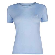 Image of JACK WILLS Womens Sky Blue Trinkey Ringer Short Sleeve T-Shirt UK 12 BNWT