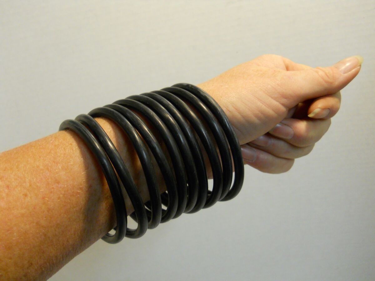 Black TYRE Silicone Wristband Rubber Bracelet Elastic Blank Bangle by  Handband