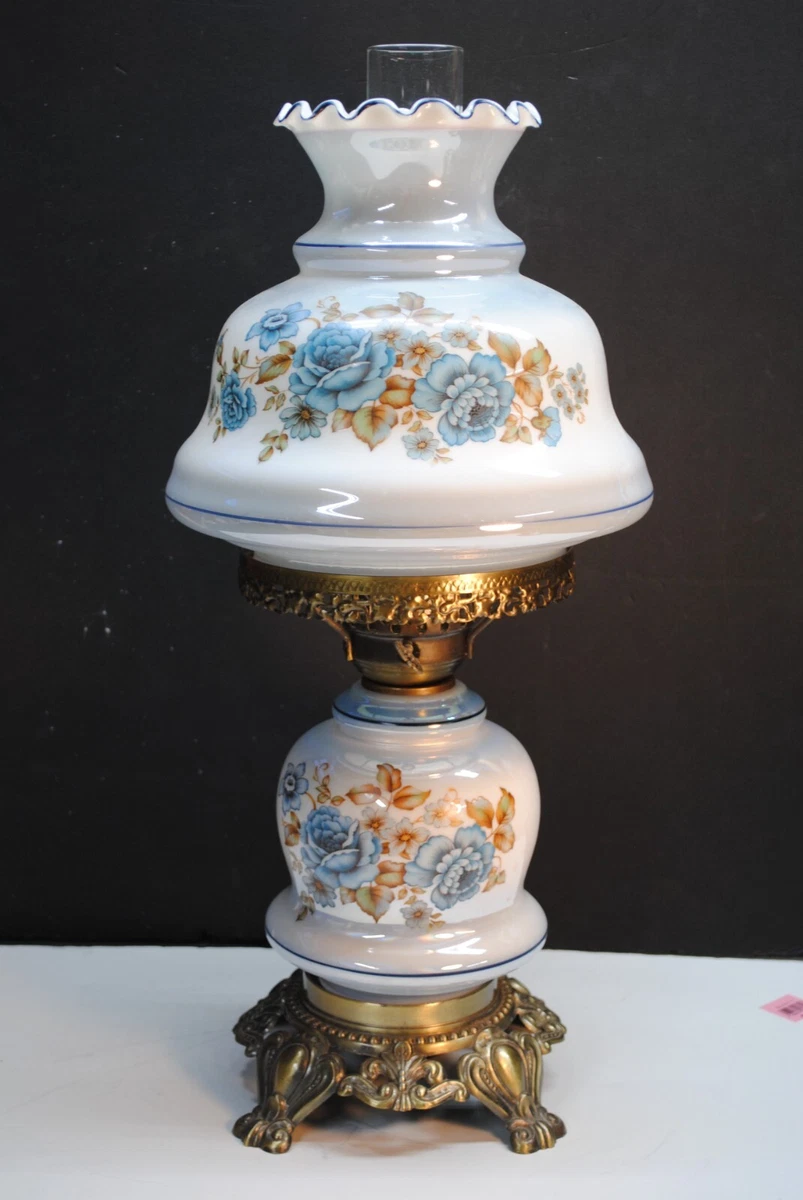 Floral hurricane sale lamp