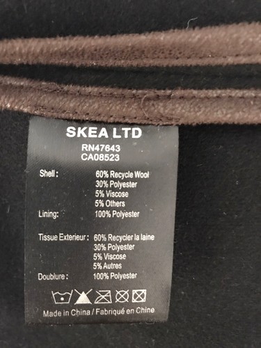 NEW $320 SKEA BLACK RECYCLED WOOL BLEND SHADOW DRAPED JACKET SZ USA 6 / EU 38 - Picture 11 of 12