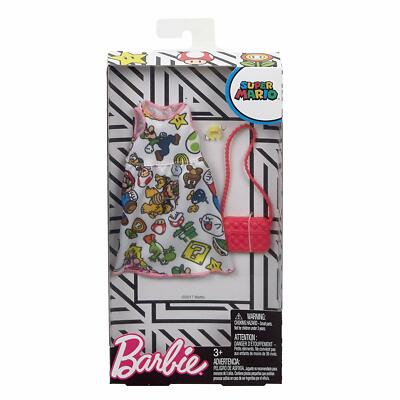 NEW Barbie Super Mario Bros WHITE DRESS Barbie Doll Fashion Pack