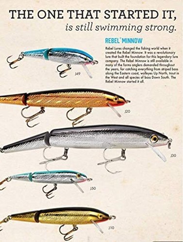 Leurre Vintage Rebel Minnow F403-SW Floater Crankbait Bleu - Années 60 - NEUF Boîte