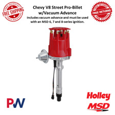 Msd Magnetic Pickup Pro-billet Distributor W Vacuum Advance For Chevy V8 Street