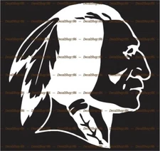 Native American Indian Head - Car/SUV/Truck Vinyl Die-Cut Peel N' Stick Decals