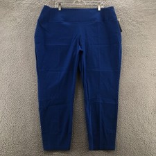 Worthington Skinny Pants Womens 24W actual 42x28 Blue Flat Front Pull On NEW