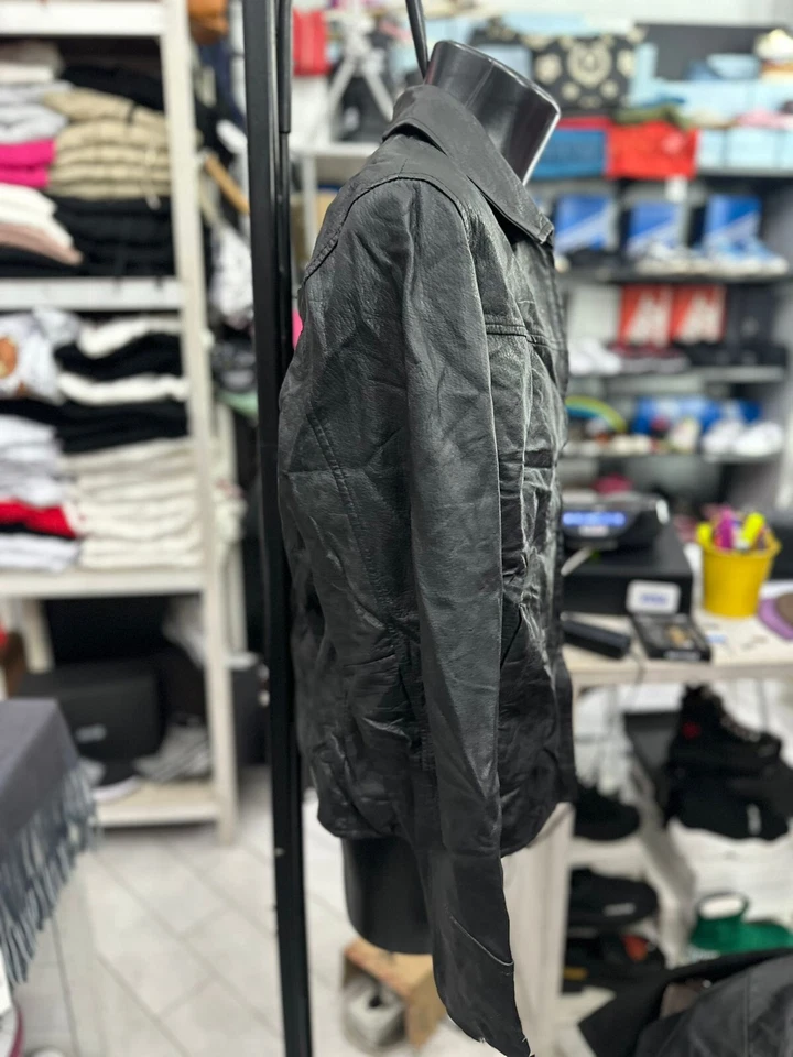 York Leather Jacket Used Man Tg52 Black LLV707 - Image 2 of 4