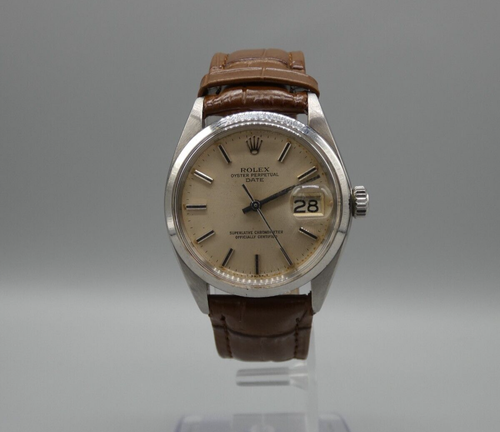 Rolex Oyster Perpetual Date Ref 1500 Mens Watch 34mm Silver Dial - Picture 1 of 8